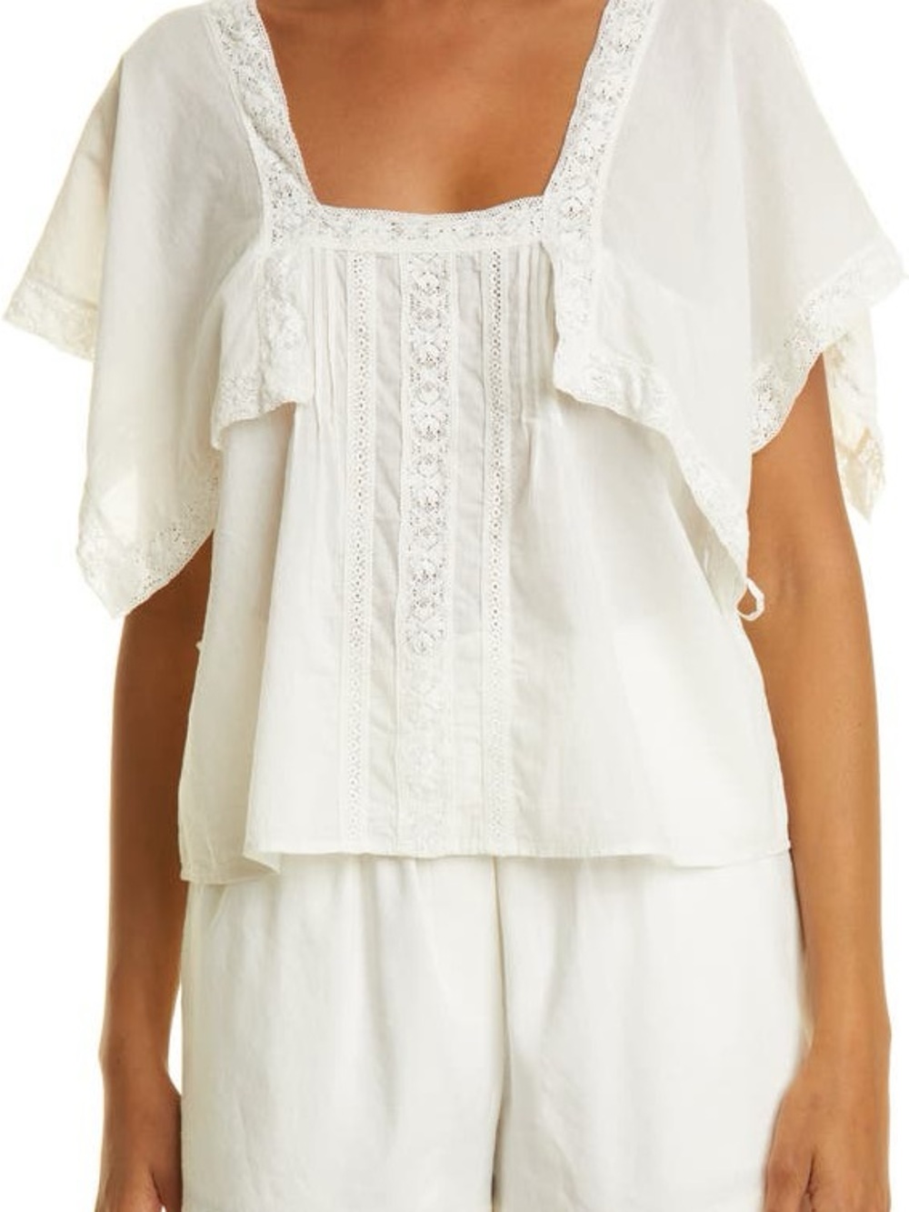 Rebecca Taylor Women's Lace Insert Top